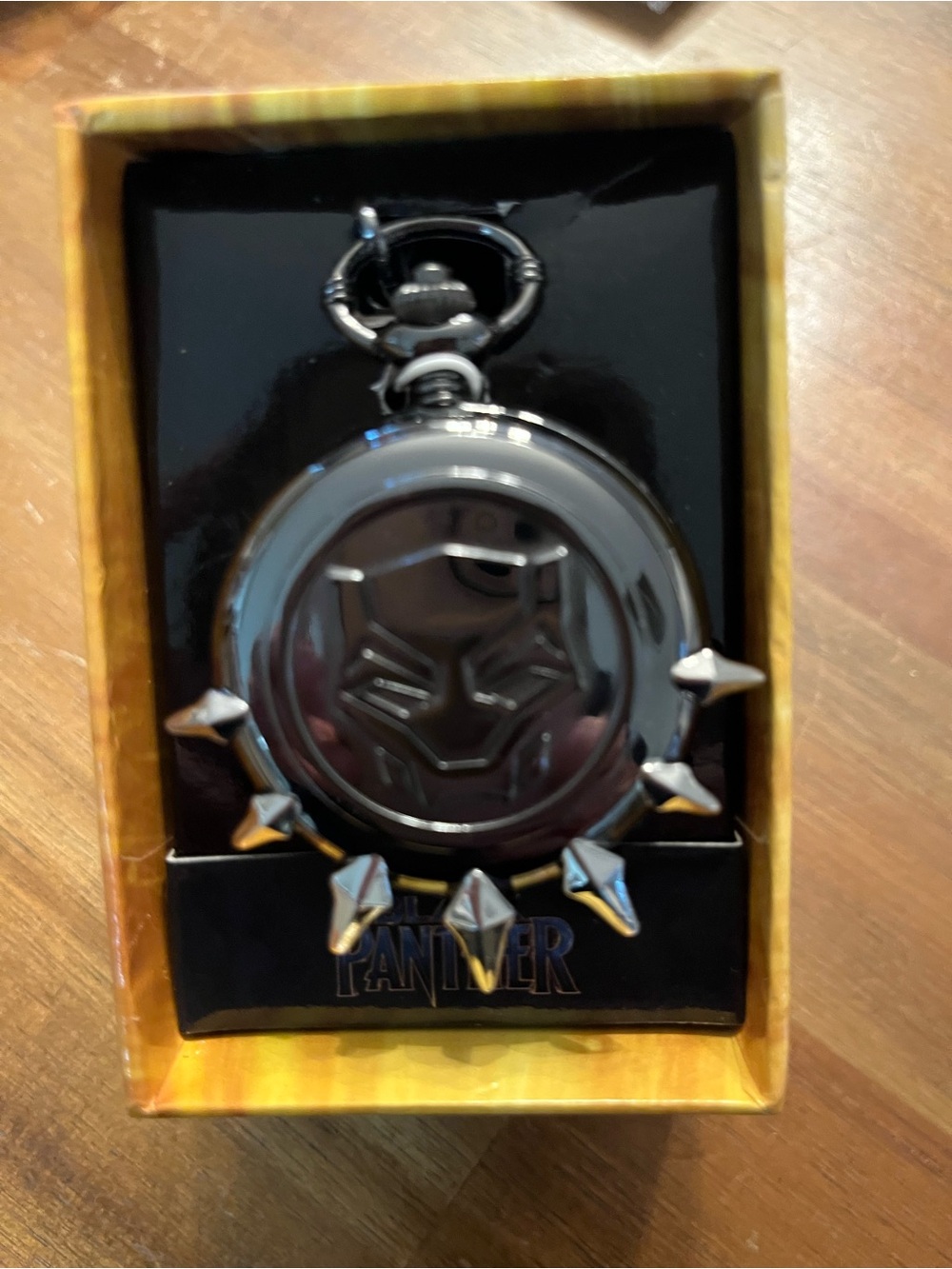 Marvel Black Panther Black Pocket Watch Necklace
